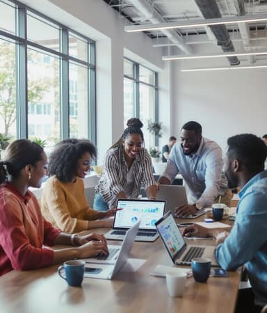 Office collaboration scene